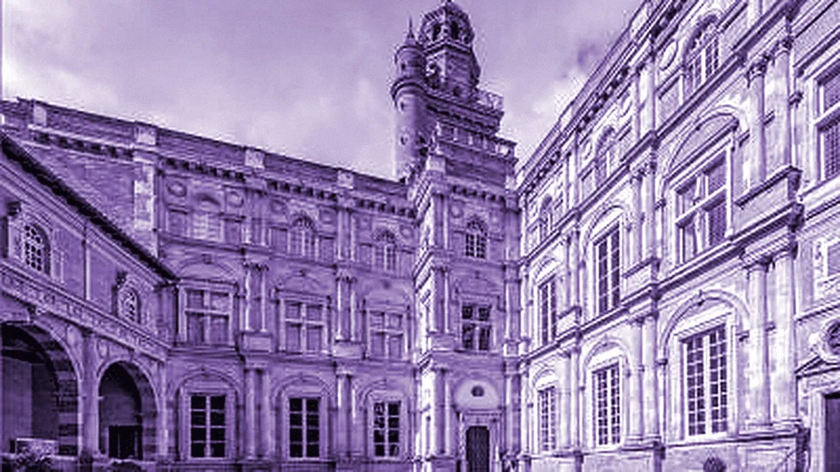 Toulouse, France — panoramic view of Hotel d'Assezat (Assezat Mansion) and Bemberg Foundation
