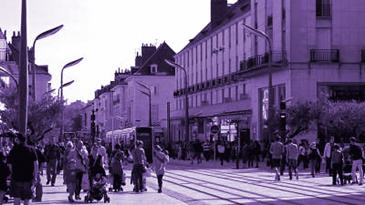 Tours, France — panoramic view of National Street