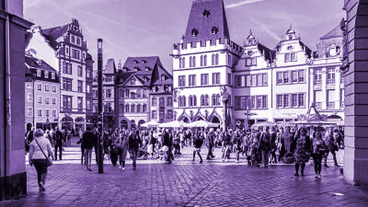 Trier, Germany — panoramic view of the Main Market Square