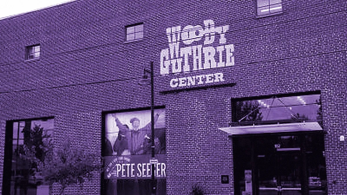 Tulsa, United States — panoramic view of Woody Guthrie Center