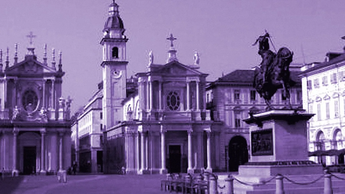 Turin, Italy — panoramic view of San Carlo Square