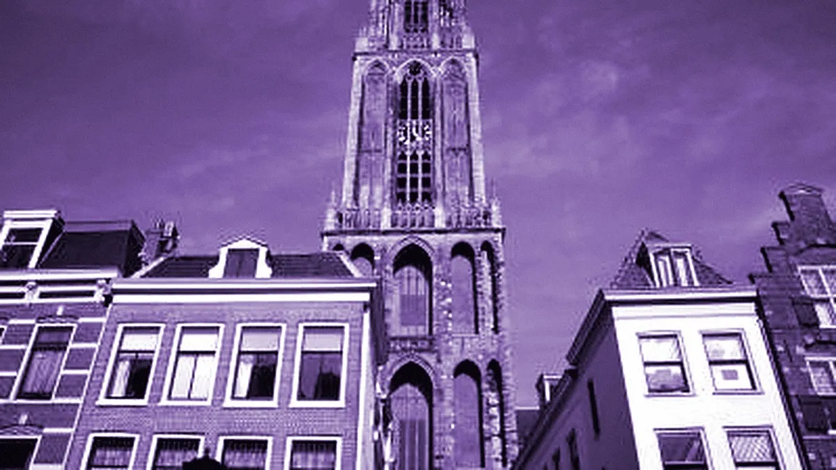 Utrecht, Netherlands — panoramic view of Dom Tower