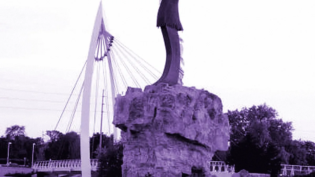 Wichita, United States — panoramic view of Keeper of the Plains Sculpture