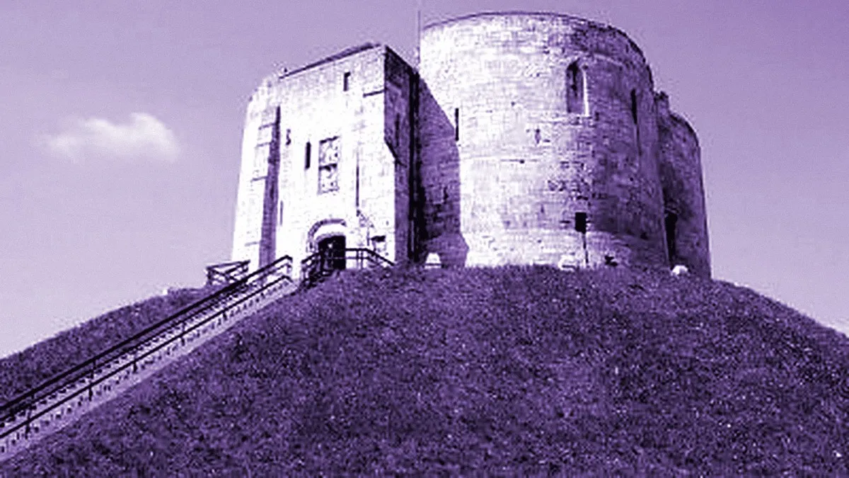 York, United Kingdom — panoramic view of Clifford's Tower